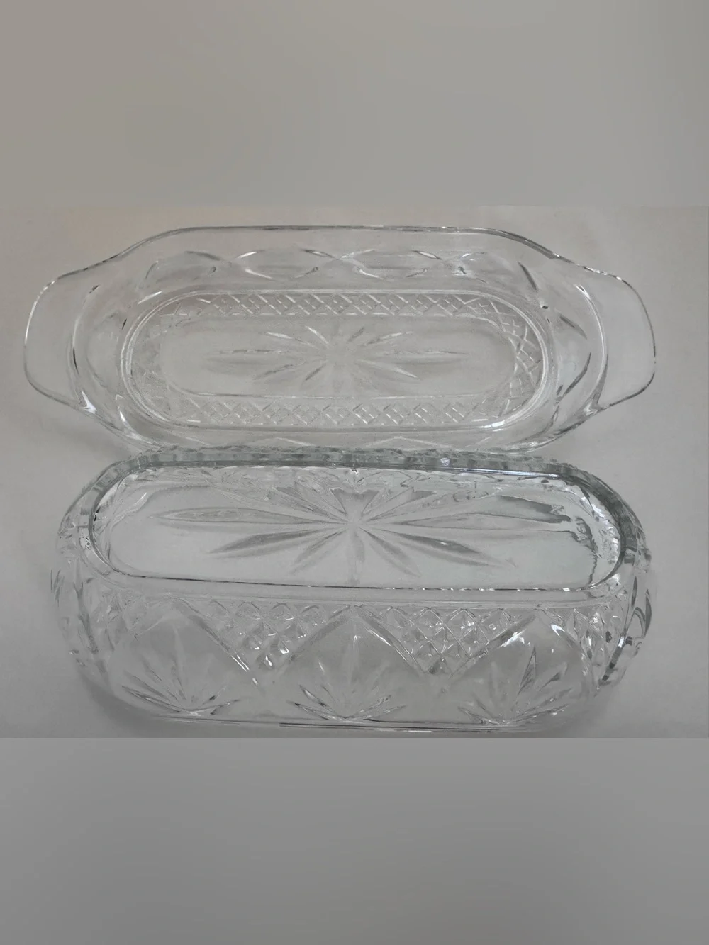 Cristal D'Arques Butter Dish Cottagecore Grandmillennial French Country Glass